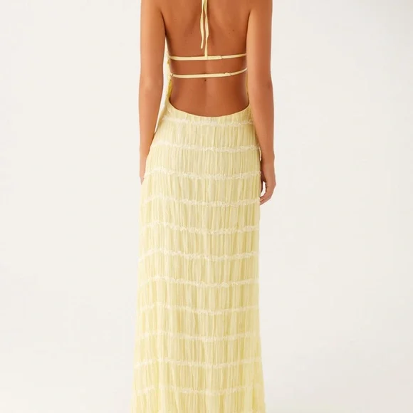 Peppermayo Light Yellow Halter Maxi Dress - Picture 3 of 7